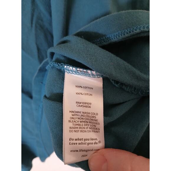 Life is Good Mountain Sunrise Green Crusher Lite V-neck Tee - Picture 5 of 5